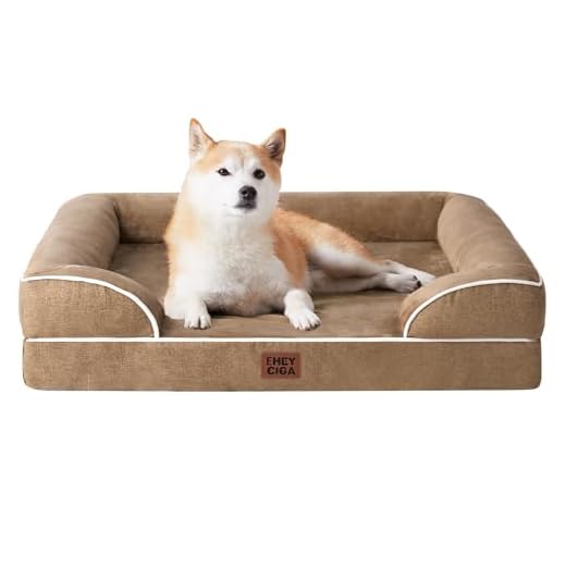 EHEYCIGA Panier Chien Moyen Taille Orthopedique, Memoire de Forme Lit pour Chien Imperméable, Canapé Chiens Dehoussable Lavable