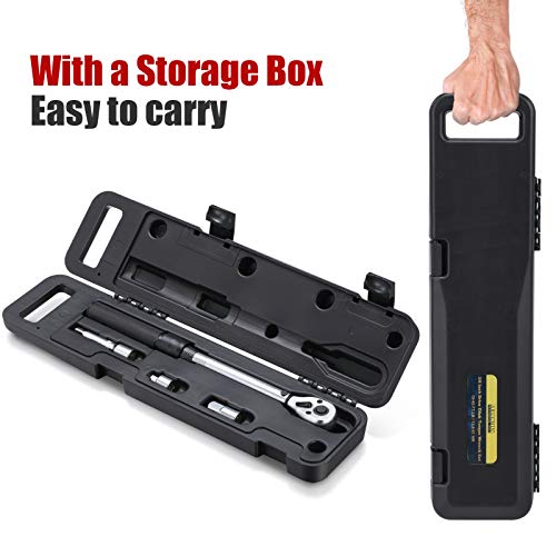Arucmin 3/8-Inch Drive Click Torque Wrench Dual-Direction Adjustable Torque Wrench Set With Storage Case (10-45 Ft.-Lb./13.5-61 Nm)… #TOP4