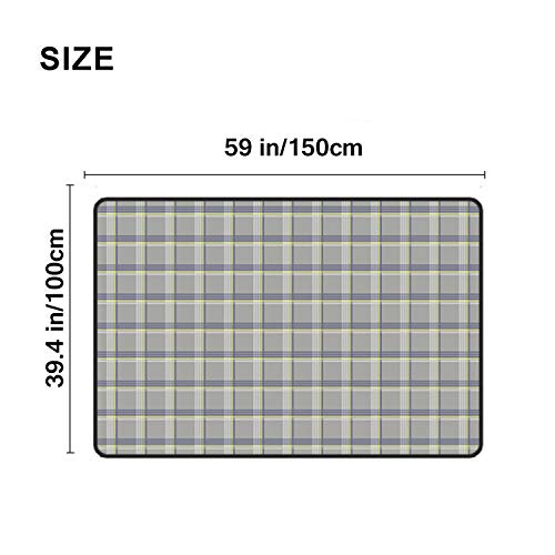 Forestfish Portable Travel Blanket Airplane Compact With Bag, Fleece Throw Blanket Cozy Soft For Camping Train 60" X 40", Plaid #TOP3