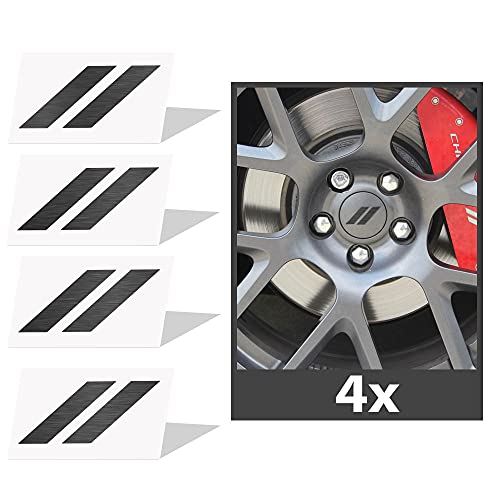 Image of IPG Compatible for Dodge Charger Challenger Durango Wheel Center Cap Decal Sticker Wrap Kit Personalize Your Vehicle (Inner Logo, Dark Brushed Aluminum)