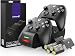 Fosmon Fast Charging Xbox Controller Charger Station for Xbox Series X | S, Xbox One, Elite w/ 2x 5280mWh Rechargeable Battery Packs, 4 Covers & Dock Stand