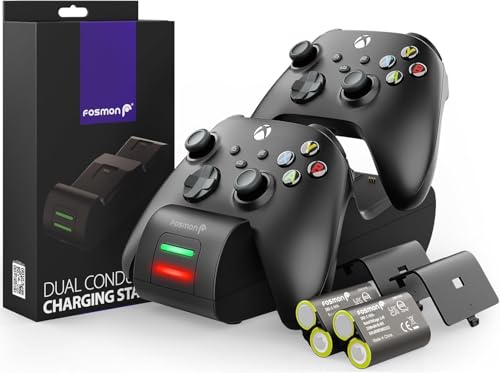 Fosmon Fast Charging Dual 2 MAX Controller Charger with 2x 5280mWh Rechargeable Battery Pack for Xbox Series X/S/One/Elite Dock Station - Black by Fosmon - Image 7