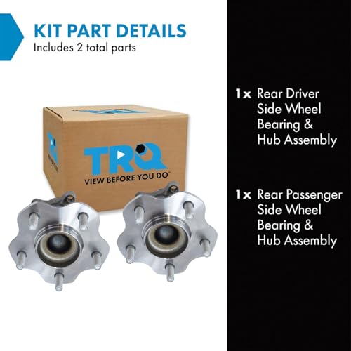Image of TRQ Rear Driver and Passenger Side Wheel Bearing and Hub Assembly Set 2 Piece Compatible with 2013-2019 Nissan Sentra