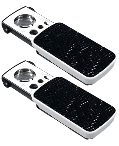 Asheyya 2 Pcs Pocket Magnifying Glass, 30x 60x 90x with Led & Uv Loupe Portable for Jewellers Diamond Gem Coin Stamp Collection