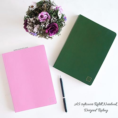 Image of NEORAH - A5 Dotgrid Notebook SOFT COVER |Organiser REFILL |Dotted notebook Journal | 110 GSM | 160 pages (Size 21 cm x 14.8 cm)Planner Journaling Writing Note Taking Diary,Travellers Journal-LAVENDER