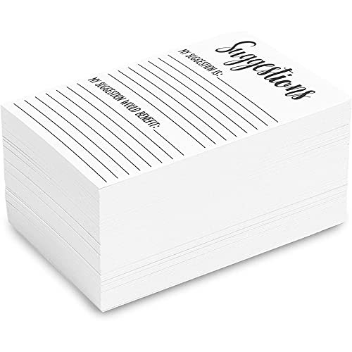 200 Pack Suggestion Cards For Customer Feedback In Bulk, 4X6 In. #TOP4
