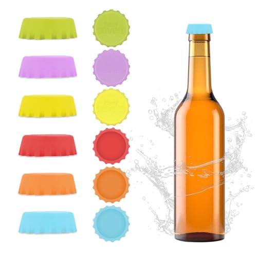 Bobopack 12 Tapones Creativos Para Botellas De Cerveza, Tapones De Silicona Reutilizables, Ajuste Perfecto, Sello Multicolor, Tapones Únicos Para Fiestas, Bares O Coleccionistas