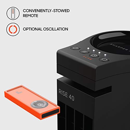 Sharper Image Rise 40 Oscillating Tower Fan With 4 Speeds, Remote Control, Black #TOP2