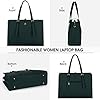 IGOLUMON Sac Cabas Femmes Sac à Main Grande Capacité pour Ordinateur 15.6 Pouces Imperméable PU Cuir pour Cours Lycee Bandoulieres Epaule pour Affaires Travail Vert Foncé #4