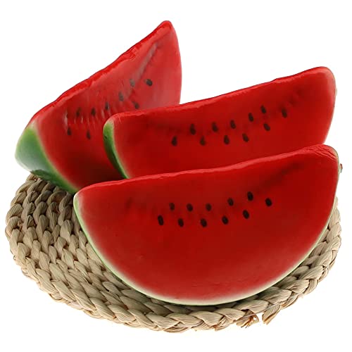 Gresorth 2Pcs Artificial Lifelike Simulation Watermelon Slice Fake Fruit Toy For Home House Party Kitchen Decoration #TOP1
