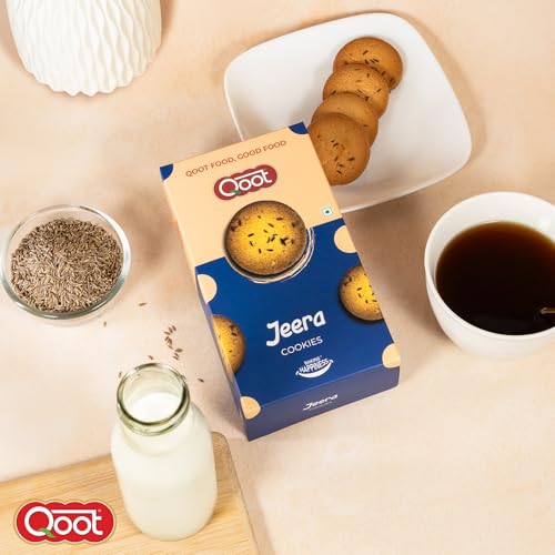 Image of Qoot Baked Jeera Cookies (200g X 3) - Crispy, Crunchy & Flavorful Delight | Authentic Jeera Flavor| Healthy & Tasty Cookies | Made Without Artificial Preservatives or Additives | All Natural Ingredients & Crunchy Biscuits | Freshly Baked Snacks for Tea, Breakfast & Gifting