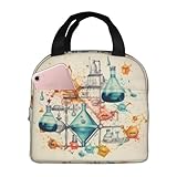 ABYchdd Lonchera térmica con estampado químico para mujeres y hombres, lonchera reutilizable para el trabajo, picnic