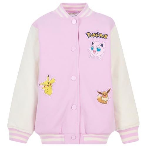 Pokemon Girls French Terry Varsity Bomber Jacket Little Kid to Big Kid Sizes (4-14-16)