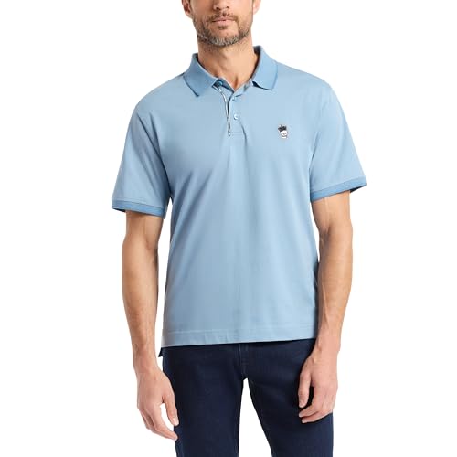 Polo de algodón Robert Graham para hombre Lucifer, ajuste cómodo, manga corta, tejido premium para vestir y uso casual miniatura 1