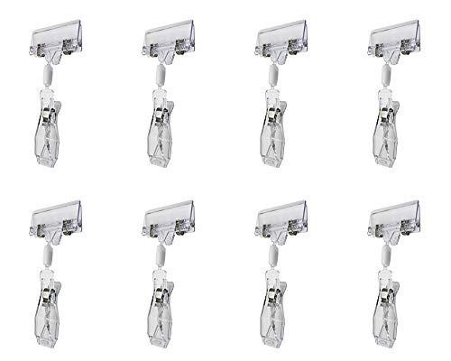 Jocon HD6006 Sign Clips Swivel Merchandise Sign Clip Display Clip (8 PCS, Clear)