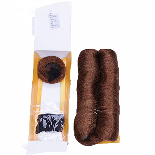 Eunice hair 28 Piece #30 Human Hair Weaves with Top Closure Brown Brazilian Virgin Hair Weave Wavy Curly Short 27Pcs Hair with Closure Free Wig (#30)