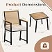 LIFERUN Gartenmöbel-Set aus Rattan, 3 teilig, 2 Gartenstuhl Rattan mit Tisch, Bis 160 kg, Gartenmöbelgruppe, witterungsbeständig, WPC Armrest, Terrassenmöbelset, für Terrasse, Garten, Veranda, Beige