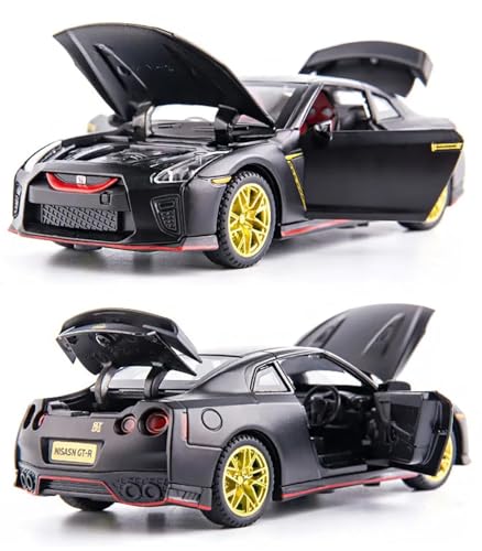 Image of 1:32 Scale Die-Cast Metal GT-R with Openable Doors and Pull Back Action with Lights & Music (Black)