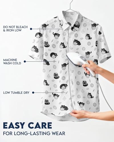 Image of 99TIMORO Fathers Funny Mens Hawaiian Shirt, Movie Button Down Short Sleeve Top, Father Day Summer Gifts