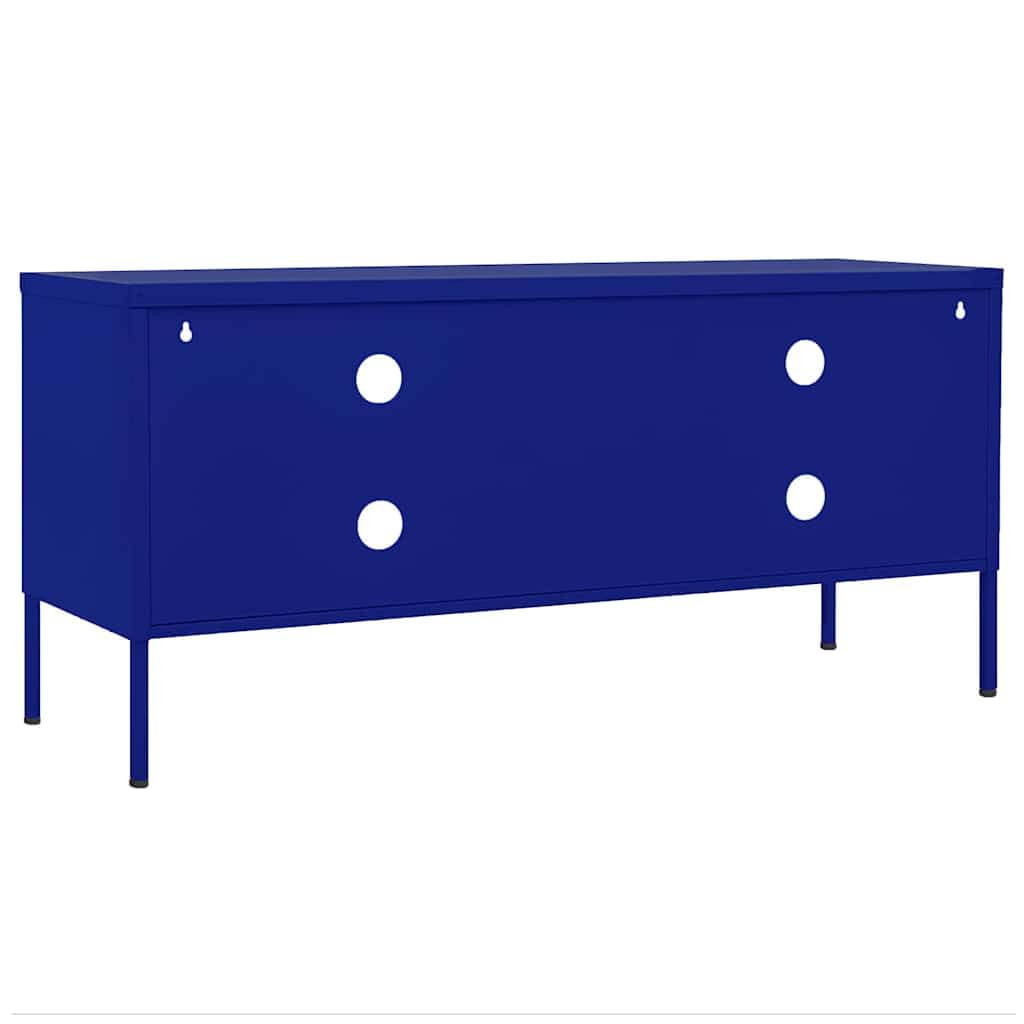 Stalowa granatowa szafka pod TV z regulacją wysokości 105x35x50 cm