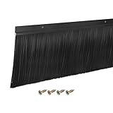 QUARKZMAN Türbürste Bodendichtung H-Form Aluminiumlegierungsbasis mit 150mm PP-Bürste für Zuhause, Industrie (900mm L, Schwarz)