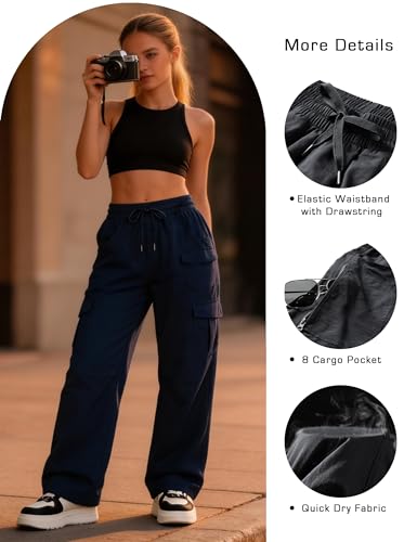 Image of Women's Cargo Pants 28 inch /30 inch Lightweight Quick Dry Casual Travel Pant Streetwear for Work Hiking Outdoor with 8 Pockets