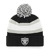 NFL Oakland Raiders Rush Down OTS Cuff Knit Cap with Pom, Black, One Size