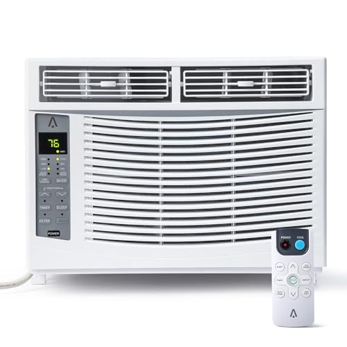 6000 BTU Window Air Conditioner with WiFi, Window AC Unit Cools Up to 250 Sq. Ft., Energy Saving with Remote & App Control & Timer Function, Perfect for Small Rooms, Living Room, Office 6000