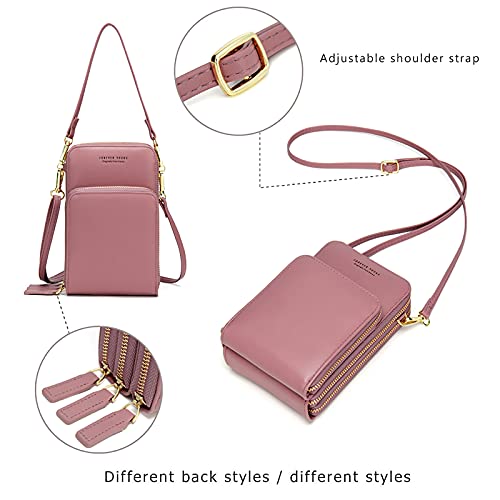 Myfriday Small Crossbody Cell Phone Purse For Women, Mini Messenger Shoulder Handbag Wallet With Credit Card Slots #TOP4