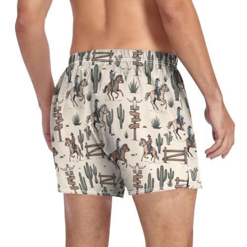 Image of Men's Boxer Shorts Cotton Loose Underwear with Button Fly
