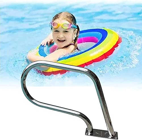 Barandal para piscina metálico de acero pulido plateado miniatura 1