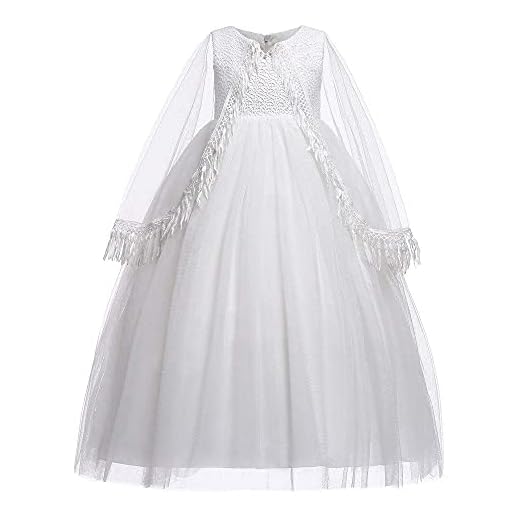Flickor festklänning söt V-ringad blomma flicka klänning ett ord ärmlös tyll prinsessklänning mantel sjal flicka bröllop festklänning barn dans fest fluffig tyll balklänning barn blommiga klänningar, L-F, I