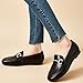 Womens Loafers Shoes Fashion Low Heel Slip on Shoes Comfortable Driving Flats PU (Black Rock Lines 11W)