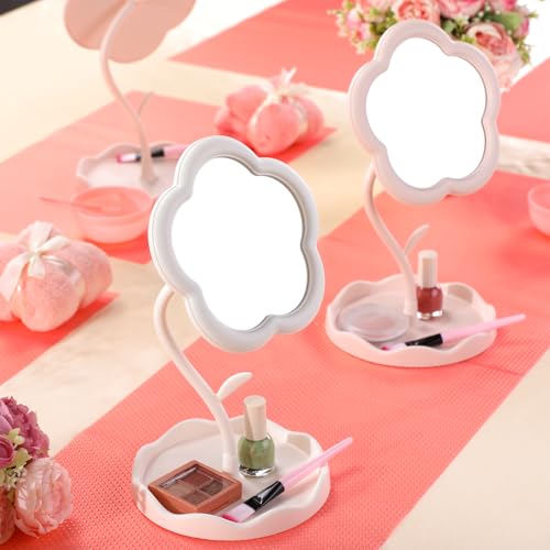 Espejo de maquillaje flor 8 piezas para fiesta spa miniatura 4
