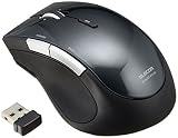 エレコム マウス ワイヤレス (レシーバー付属) Mサイズ 5ボタン (戻る・進むボタン搭載) BlueLED ブラック M-BL22DBBK