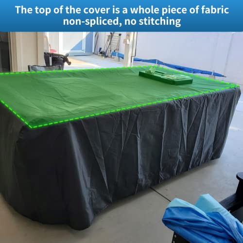 Mylaim 7/8/9 Ft Outdoor Pool Table Cover,Billiard Protector Cover,Waterproof Fabric,Heavy Duty 420D Polyester Canvas Cover,Snooker Patio Table Covers,Mesa De Billar,Pool Table Accessories Kit #TOP4