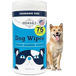 Odorable Dog Grooming Wipes - for Dogs and Puppies - Odor Neutralization | Fragrance-free, Cleaning Wipes for Paws, Body & Butt, Safe and Gentle for Pets, Alcohol-free