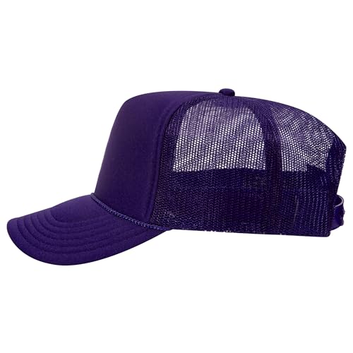 Image of OTTO Polyester Foam Front 5 Panel High Crown Mesh Back Trucker Hats in 97, Bulk, Wholesale