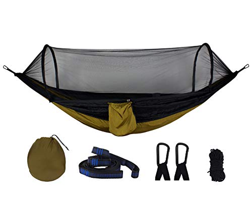 Hamac de camping moustiquaire pop-up léger et portable double parachute pour extérieur