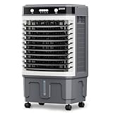 Enfriador de Aire Evaporativo，Equipado con tanques de agua de 20, 30 y 40 litros con suministro de aire silencioso y alcance de 10 metros ideal para hogares, fábricas, salas de estar 16.9*12.6*31.5in