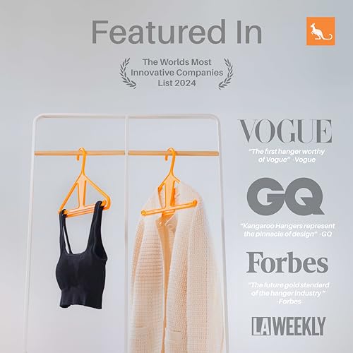 Kangaroo™ Hangeroo™ Kleiderbügel aus 100% recyceltem, hochfestem Material, zum Patent angemeldet, strapazierfähig, recycelt, Kleiderbügel, Hosenbügel, rutschfest, Hangeroo™ (Pinkity)