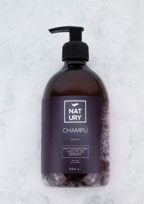 NATURY GREEN CARE - Champú Natural con Phytokeratina y Aceite de Sésamo | Champú Hidratante Profesional | Reparador para Pelo Muy Dañado | Natural Cruelty Free | Todo Tipo de Cabellos