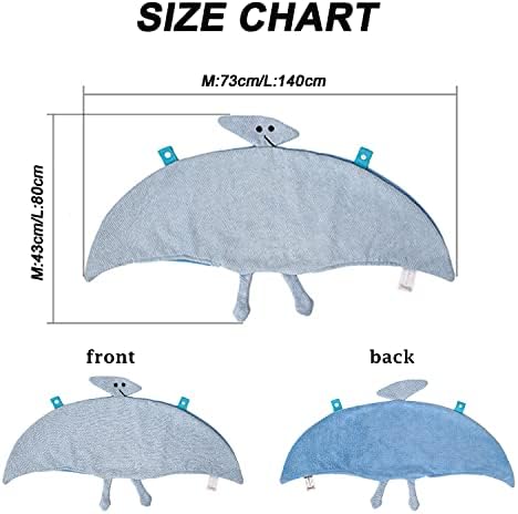 Blue Dream Island Dog Bathrobe,Double-Layer Fast Drying Absorbent Wing Shaped Pet Bath Towel for Puppy Small Medium Large Dog Cat_M