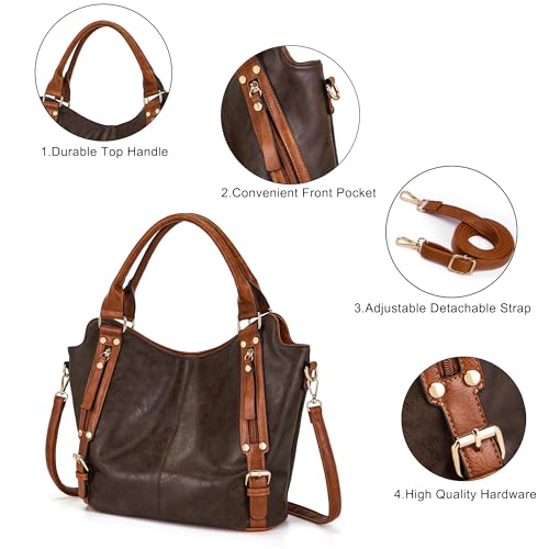 Image of Crossbody Bags for Women Large Hobo Purse Shoulder Handbag Wallet Set 2PCS | Soft PU Leather,Total 9 Pockets,Large Capacity,with a Spacious Functional Wallet,Detachable Shoulder Strap,Stylish Design