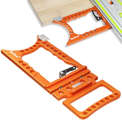 SpeTool Track Saw Square 90° Precision, ±0.01°Right-Angle Track Saw Guide Rail Square, Quick-Lock & Rail-Protect, Extra-Large & Thick, Compatible with Festool, Makita, Milwaukee, POWERTEC, WEN