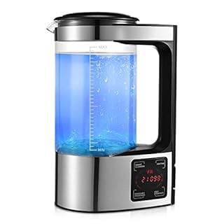 Générateur d'eau à hydrogène 2L avec technologie SPE et PEM, version améliorée Générateur d'hydrogène riche en hydrogène avec écran tactile LED et thermostat Hydrogen Water Lonizer pour la maison