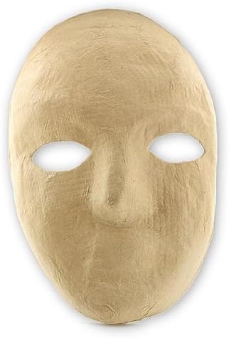 Paper Mache Mask full mask 8 in. x 6 in. each [PACK OF 6 ]