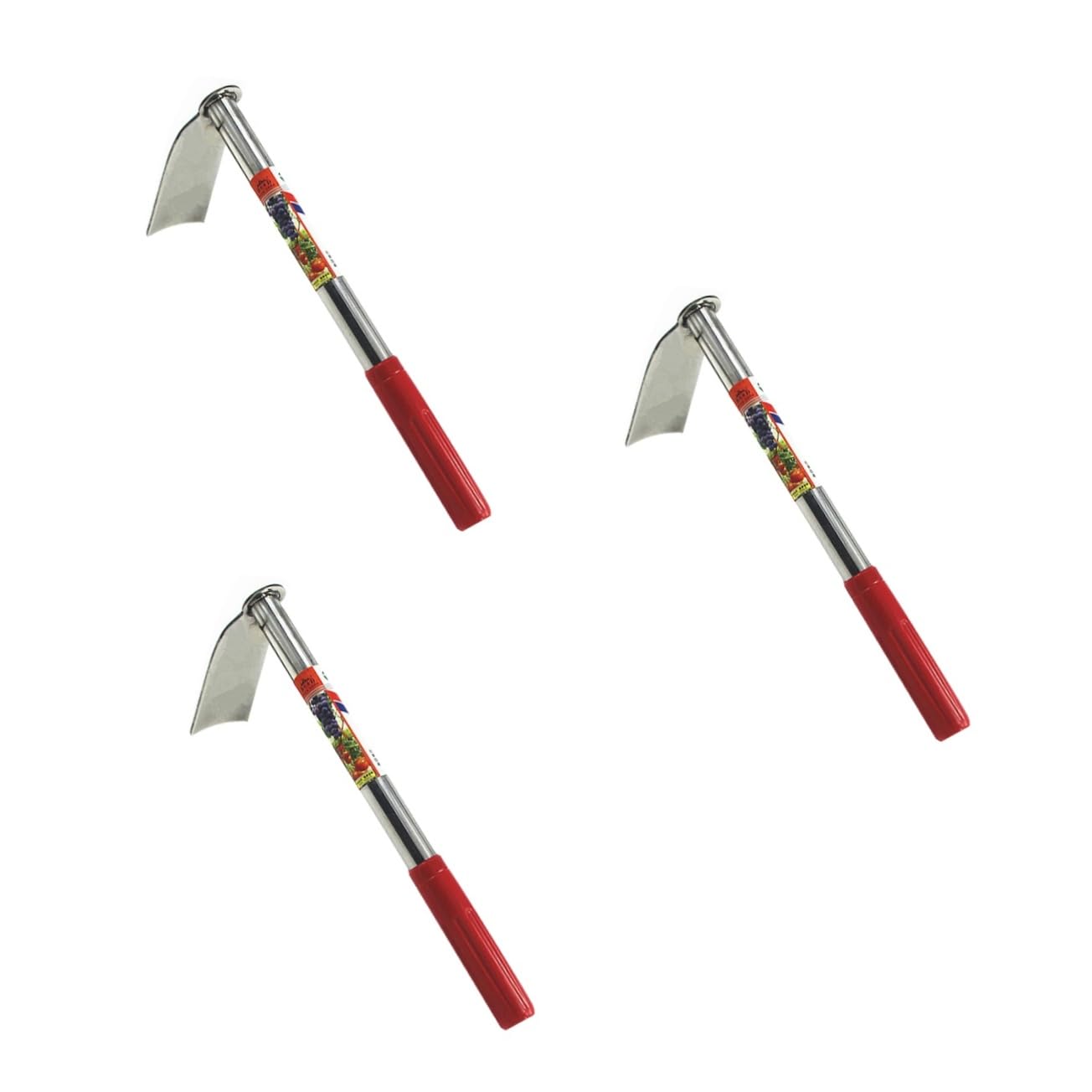 BESPORTBLE 3 Piezas Azada De Jardín a Mano Cultivador Cuchilla Herramientas Manuales De Jardinería Horca Pala Manejar Caña del Timón Azada De Mano Herramienta De Jardín Rastrillo Azadas Rojo