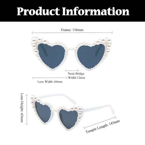 LJCZKA Luxury Love Pearl Sunglasses Women Heart Shaped Cat Eye Sun Glasses Party Festival Shimmering Bling Eyewear4