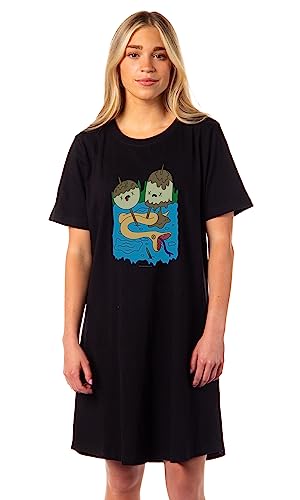 INTIMO Adventure Time Womens Marcelines Rock Shirt Pajama Dorm Sleep Shirt Nightgown (XXX-Large) Black